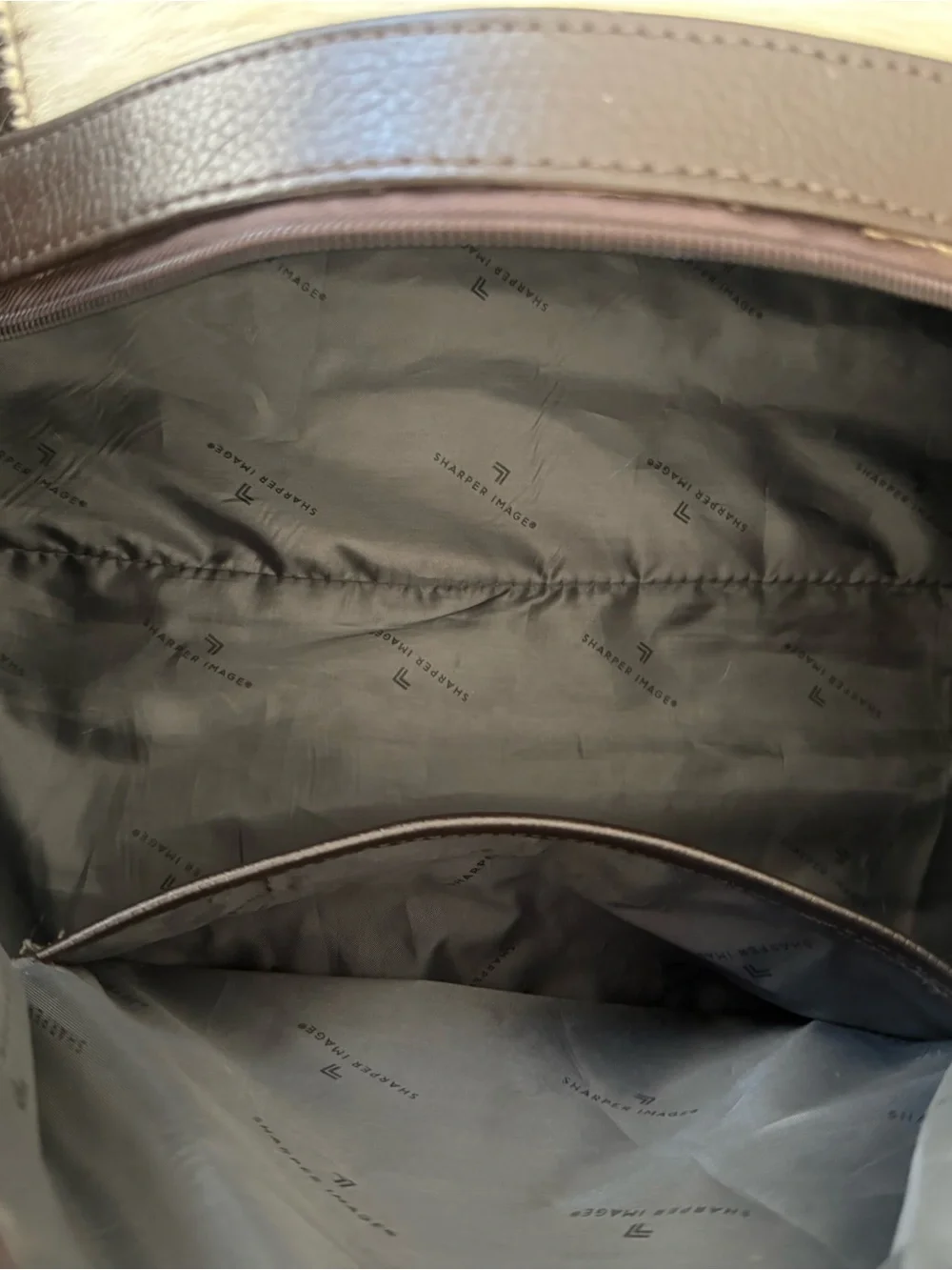 Genuine Cowhide Fur Duffle Bag with Dark Brown Leather Trim